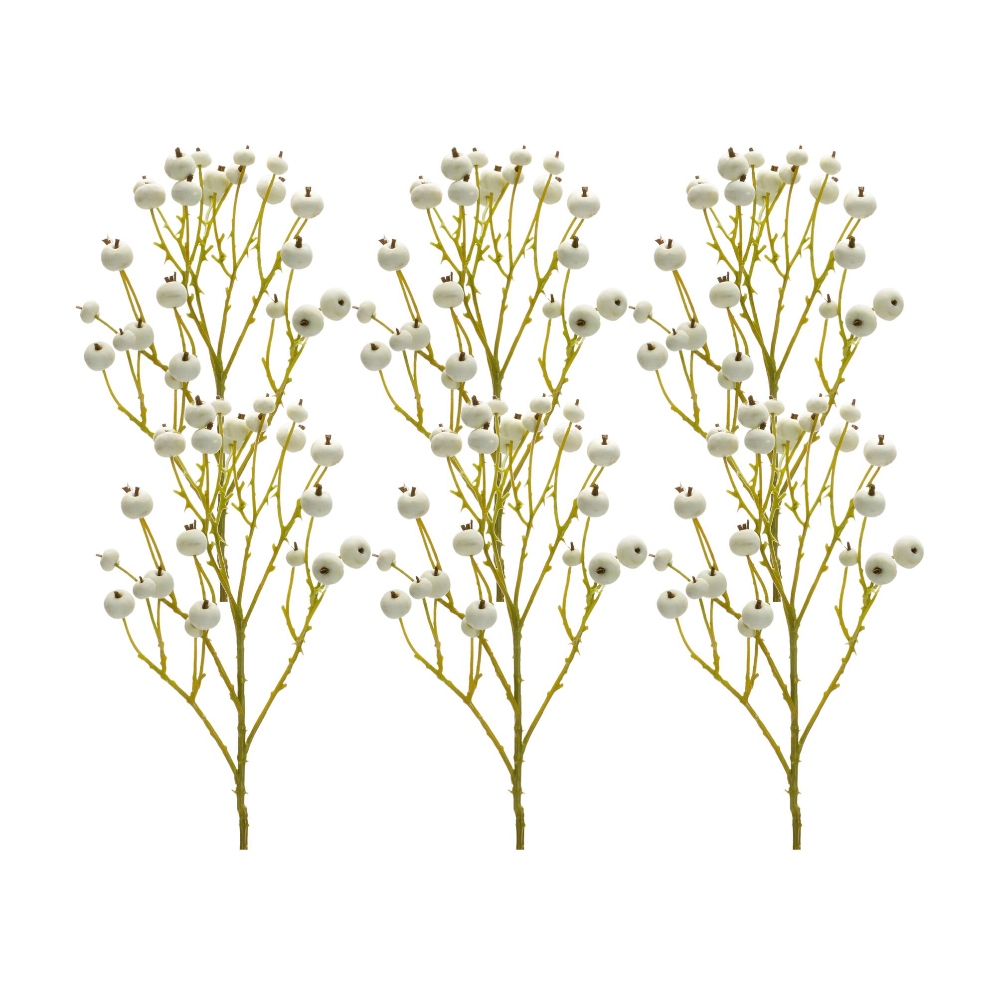 27.5" White Berry Sprays, 6ct.